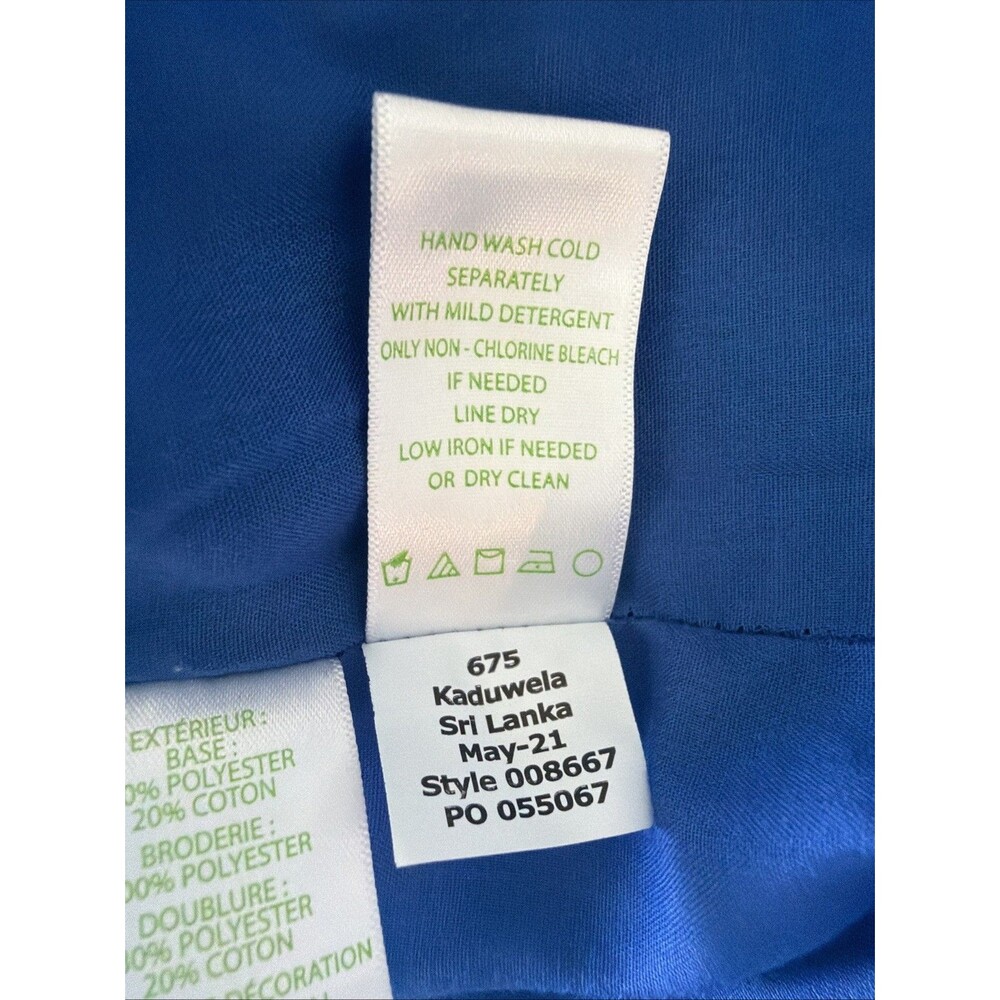 Lilly Pulitzer Astara Dress Baha Blue Womens Sz XL Neon Sunburst Eyelet Pompoms - Picture 11 of 16